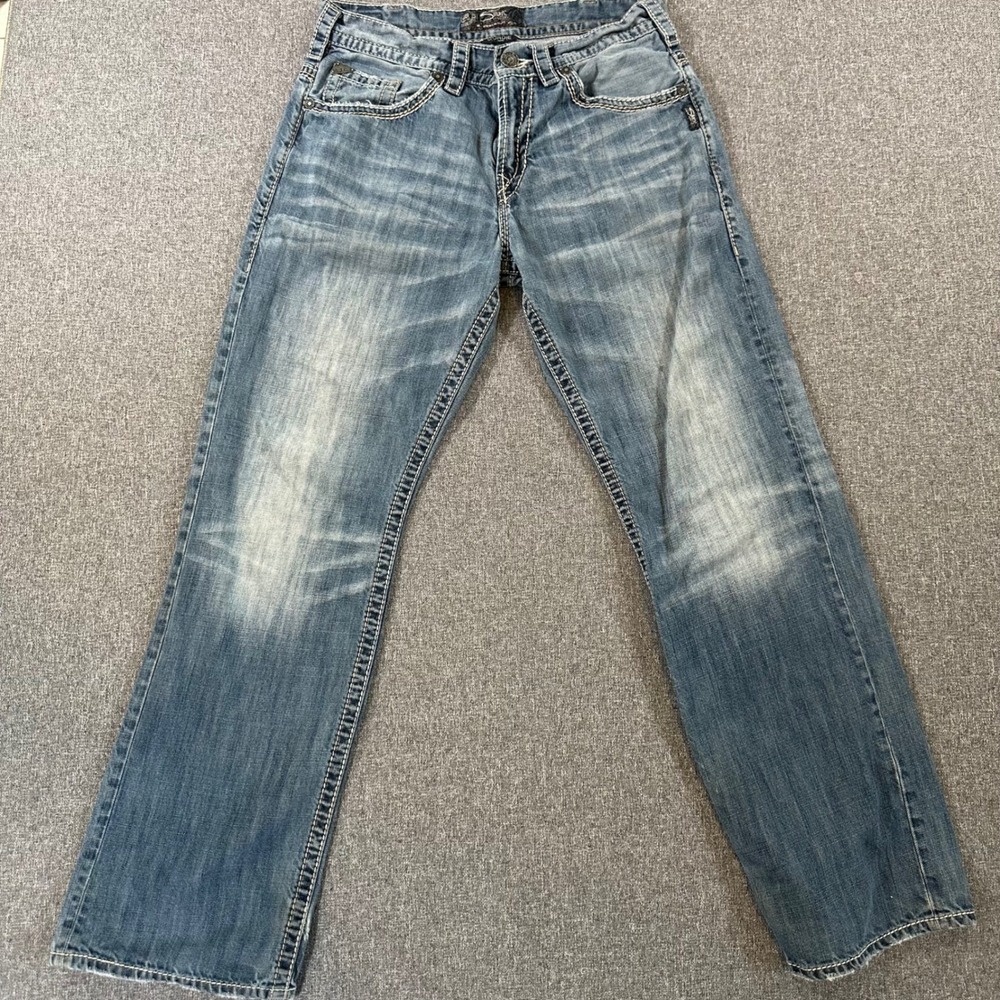Silver Jeans Co Gordie Loose Fit Straight Leg Mens Denim Blue W33 L34